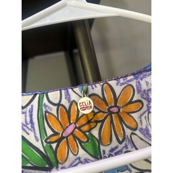 Celia B Acke Metalic Pleated Mini Dress Multi Womens Size Large - Picture 11 of 16